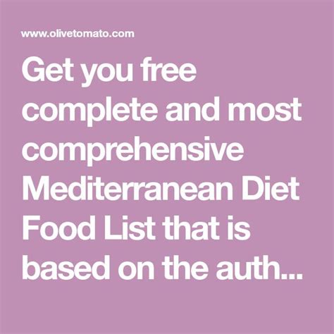 The Complete Mediterranean Diet Food List 5 Day Menu Plan And Printable Pdf List