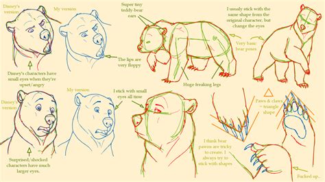 Bear Drawing Bear Character Design Paw Drawing