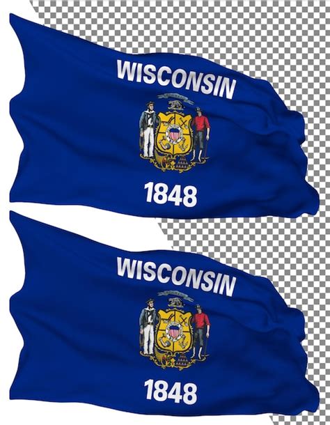 Ondas Da Bandeira Do Estado De Wisconsin Isoladas Em Renderiza O D De