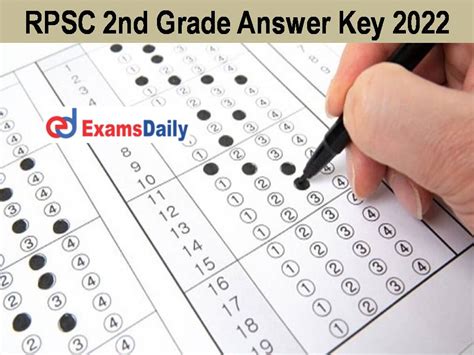 Rpsc 2nd Grade Answer Key 2022 Pdf Download Rajasthan Teacher Omr