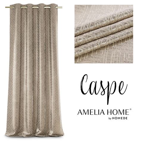 Ameliahome Zasłona Na Przelotkach Caspe 140X250 Kremowa AmeliaHome