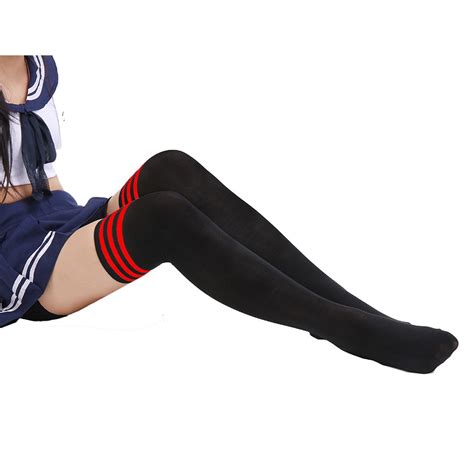 Sexy Thigh High Over Knee Socks Fashion Girls Women Striped Long Knee Socks On Luulla