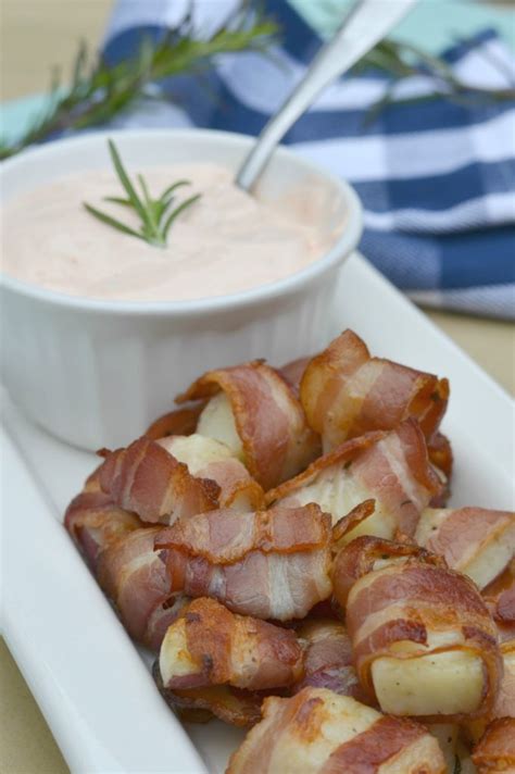 Bacon Wrapped Potato Bites With Spicy Sour Cream Dip Houston Mommy And Lifestyle Blogger