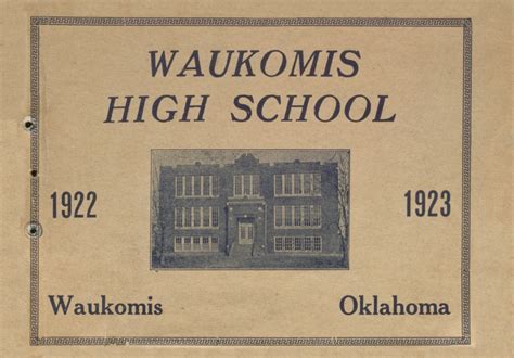 1923 Yearbook From Waukomis High School From Waukomis Oklahoma