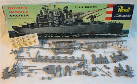 Uss Boston Guided Missile Cruiser Revell Vintage 1956 Model H 334169