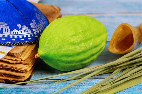 Festival Ritual Judío De Sukkot En El Símbolo Religioso Jewish Etrog