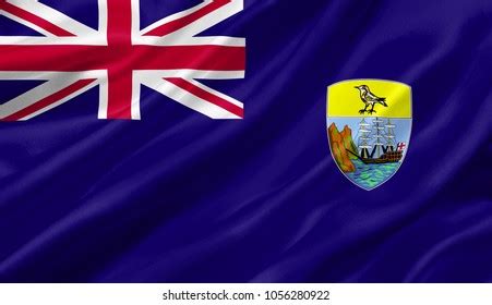 Saint Helena Flag Waving Wind 3d Stock Illustration 1056280922