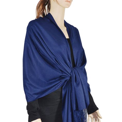 Silky Light Wedding Pashmina Navy Wholesale Scarves City