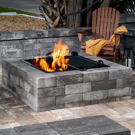 Easton - Smooth Texture Square Fire Pit Kit - Belgard