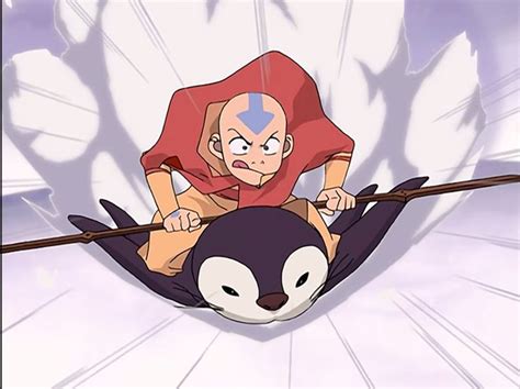 Penguin Sledding Avatar The Last Airbender Art Avatar Characters Aang