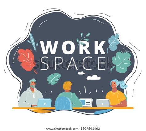 Cartoon Vector Illustration Concept Coworking Center Stock Vector