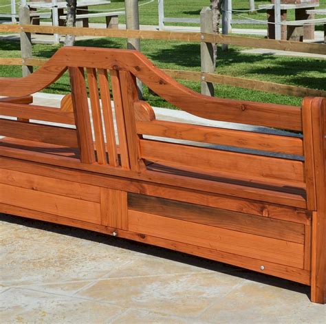 Redwood Storage Bench Custom Outdoor Wooden Storage