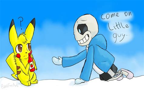 Pikachu And Sans By Pokefoxart On Deviantart