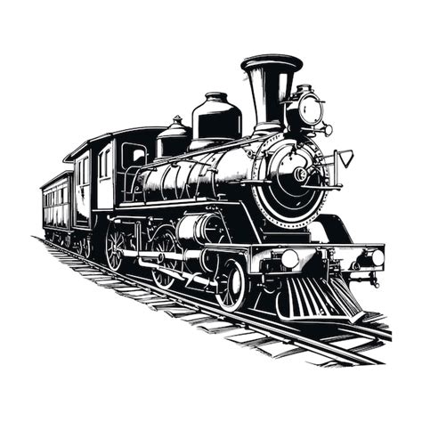 Premium Vector Vector Steam Locomotive Old Retro Sketch Hand Drawn