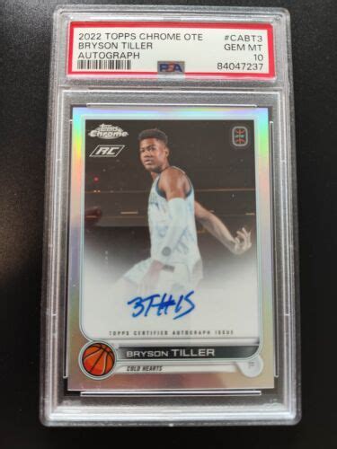 2022 Topps Chrome OTE Basketball Bryson Tiller Cold Hearts On Card Auto