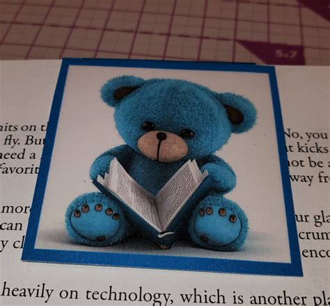 Blue Teddy Bear Reading Books Printable Magnetic Book Set Large Size