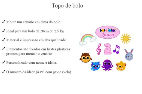 Topo De Bolo Bolofofos Infantil Anivers Rio Festa Mercadolivre