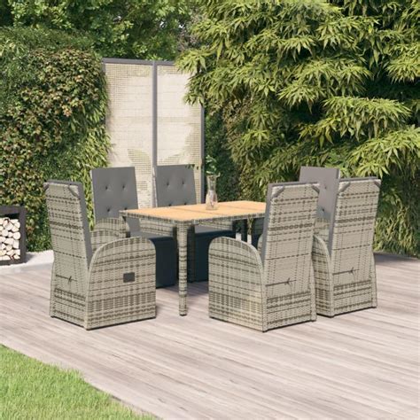 Mobilier à dîner de jardin et coussins 7 pcs Ensemble table et chaise