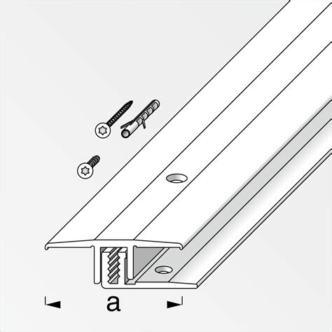 alfer Übergangs Profil und Träger Profil 2 m 33 x 7 15 mm Alu