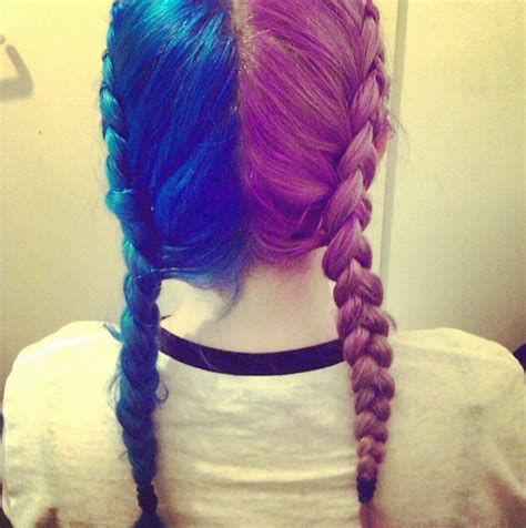 Half Blue And Half Purple Hair