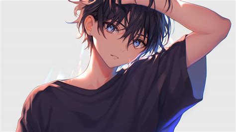 Anime Boy Dark Hair Desktop Wallpaper - Anime Boy Wallpaper 4K