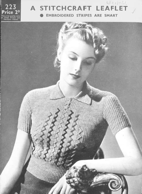 Free Vintage Knitting Pattern From 1930s Vintage Knitwear Vintage Knitting Patterns Vintage