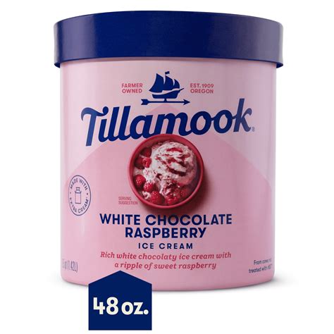 Tillamook White Chocolate Raspberry Ice Cream 48 Oz Walmart