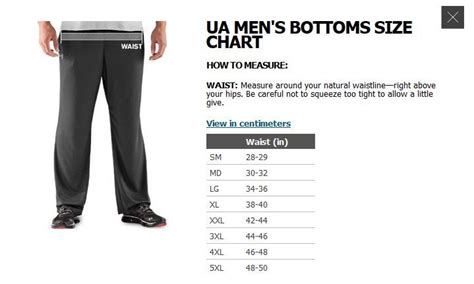 under armour__bottom__size chart | Mens bottom, Size chart, Pantsuit