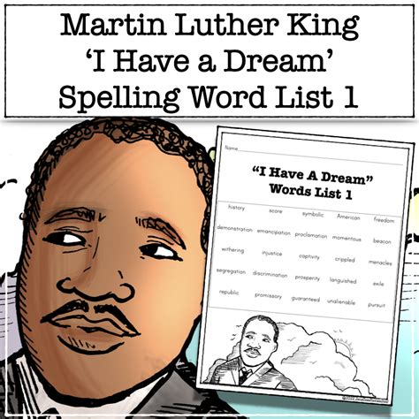 Martin Luther King Jr I Have A Dream Words Spelling Practice