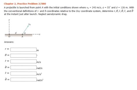 Solved A projectile is launched from point A with the | Chegg.com