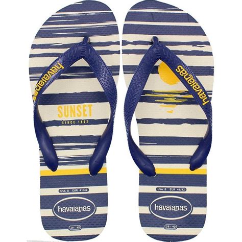 Chinelo Havaianas Top Nautical Masculino Bege Netshoes