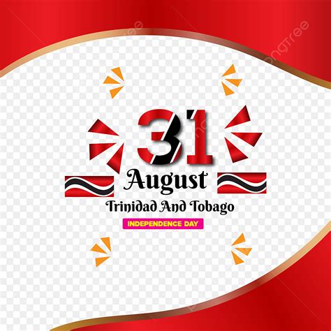 31 August Trinidad And Tobago Happy Independence Day Vector