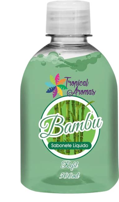 REFIL SABONETE LIQUIDO BAMBU 500ML TROPICAL AROMAS Dussara Cosmeticos