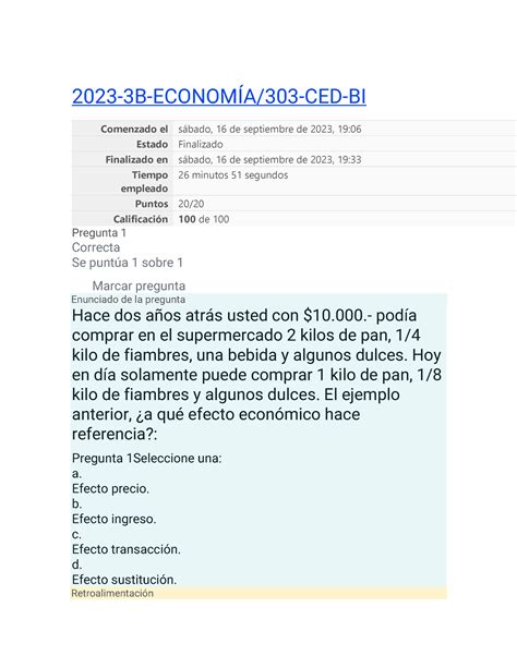 Prueba 3 Examen Economía 2023 2023 3B ECONOMÍA 303 CED BI Comenzado