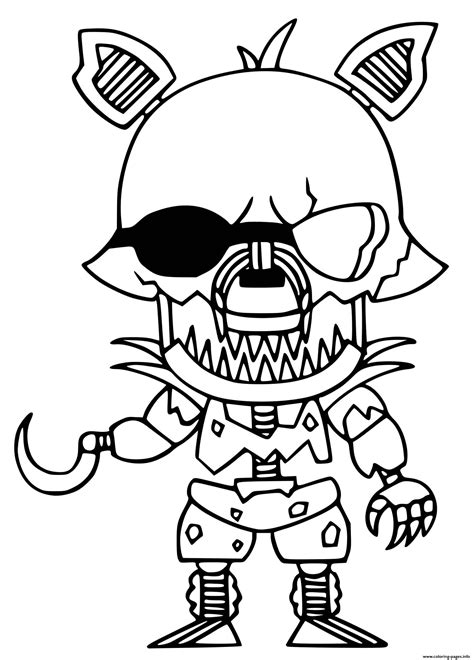 Grim Foxy Coloring Page Printable