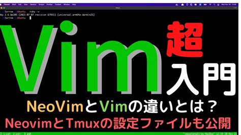 Vim超入門 VimとNeoVimの違いについて解説init vimと tmux confをまるごと公開これでVimはマスター