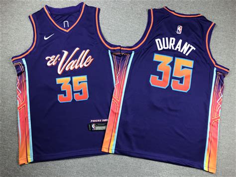 Phoenix Suns 35 Kevin Durant Youth 2023 24 Purple City Edition