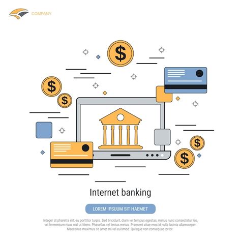 Premium Vector Internet Banking Flat Contour Style Vector Concept