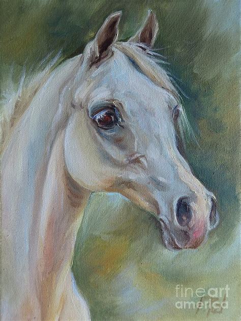 Arabian Horse Portrait Painting By Przemila Koscielna Pixels