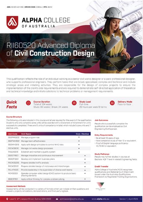 Diploma Of Civil Construction Design Perth