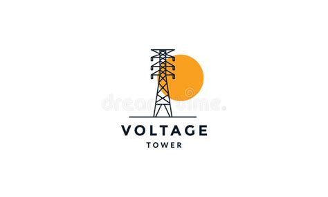 Electric Tower Line Minimalist Logo Vector Icon Illustration Stock Vector - Illustration of line ...