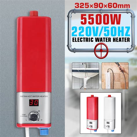 5500W Electric Tankless Water Heater Instant Hot Under Sink IPX4 Waterproof