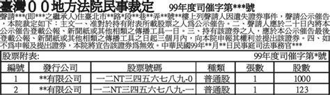 [刊登報紙]支票股票遺失本票裁定公告＠報紙廣告刊登法院民事裁定公示催告公告每字不到一元｜pchome Online 個人新聞台