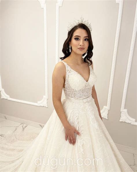 Aly A Kesim V Yaka Romantik Gelinlik Alya Wedding Dress