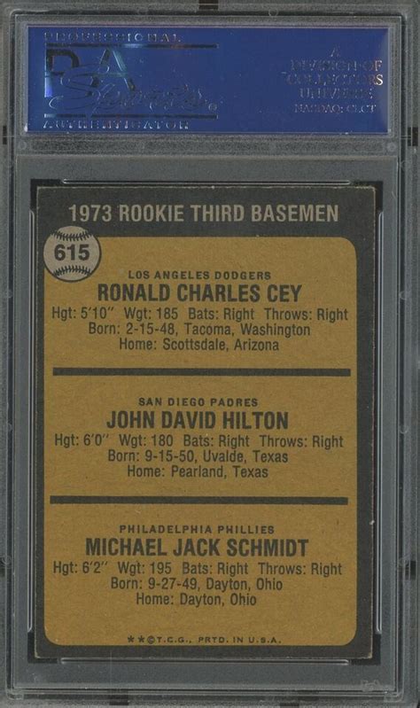 Topps Rookie Rd Basemen W Mike Schmidt Rc Hof Psa Ex Mt