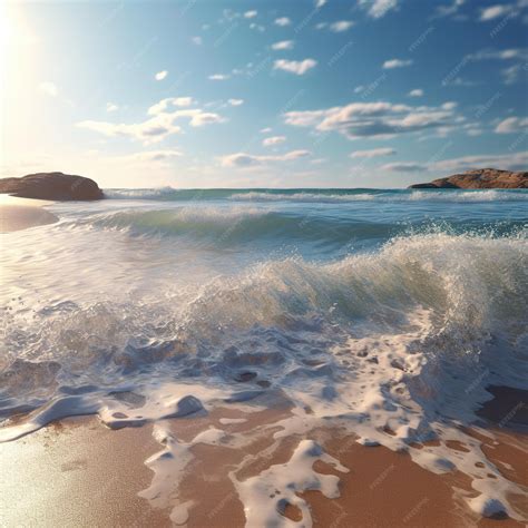 Premium AI Image | seascape background with waves