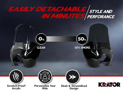 Krator Motorcycle Windshield Fairing Wind Deflector Motorcycle