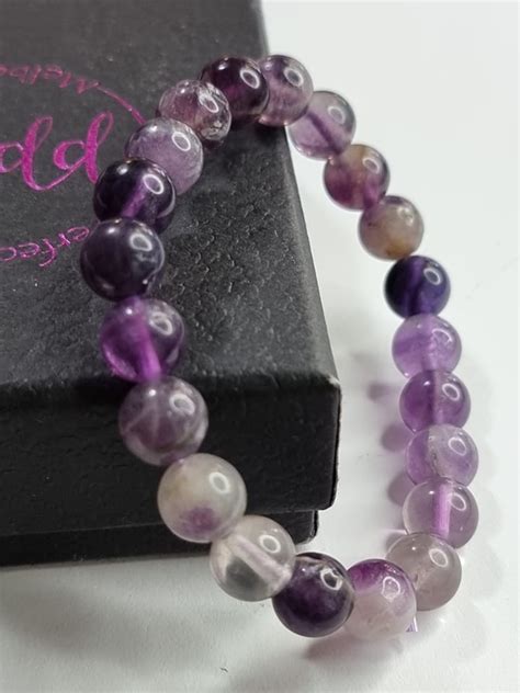 Purple Fluorite Bracelet Perfect Pearls Crystals Melbourne