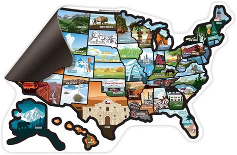 Rv State Sticker Travel Map Usa States Visited Non