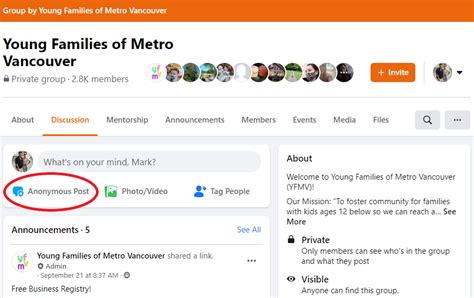 How To Post Anonymous Posts On Facebook Group Young Families Of Metro